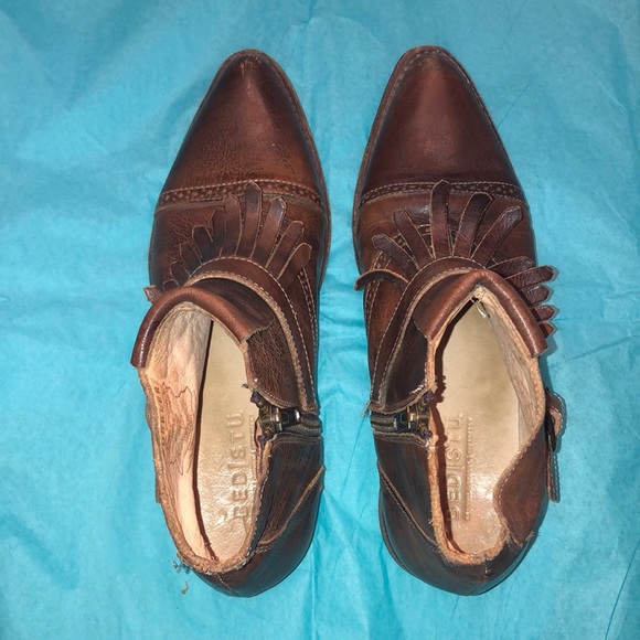 Bed Stu Cobbler Organic Leather “Dipper” Distressed Ankle Boots w/Fringe, Size 8 - Picture 13 of 15